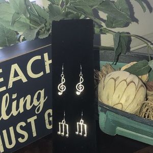 🌸 New Sterling Silver Earrings Music Jewelry Lot